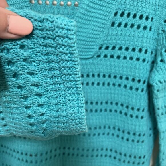 Chico’s Women’s Blouses Size 1 Med. Pullover Knit 3/4 Sleeve Blue Button Up Lot - Picture 5 of 12